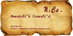 Mandzák Csanád névjegykártya